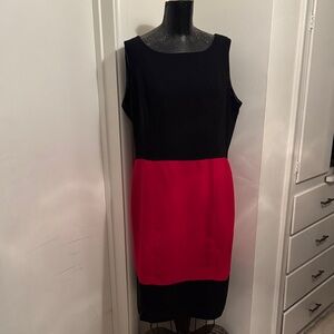 Jones Studio Black and Red Midi Dress
